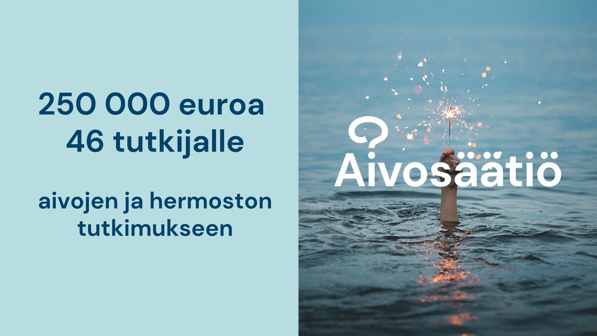 V. 2023 tuemme 46 tutkijaa yhteensä 250 000 eurolla. Aiheina mm. liikennepäästöjen vaikutus #Alzheimer-potilaisiin, #ADHD sekä #ALS-tapausten määrän kasvu. Lämpimät onnittelut tutkijoille ja suurkiitos lahjoittajille! Lue: bit.ly/3HivgXc #aivotutkimus #apuraha (1/5)