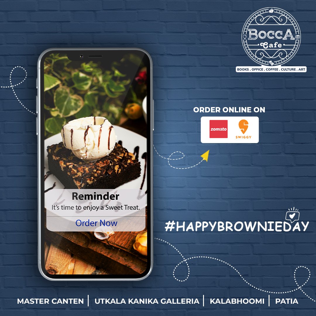 BOCCA_Cafe's tweet photo. HAPPY BROWNIE DAY 🤎
Feeling Downie, Eat a Brownie!!

We here for yaa!!!
This cozy day is perfect for sharing a slice of our delectable Brownies.

#BoccaCafe #happybrownieday #NationalBrownieDay #Dessert #sweettreats #Bakery #foodie #Yummy #chocolate #Food #Fudgebrownies https://t.co/Hit4N7xe6V