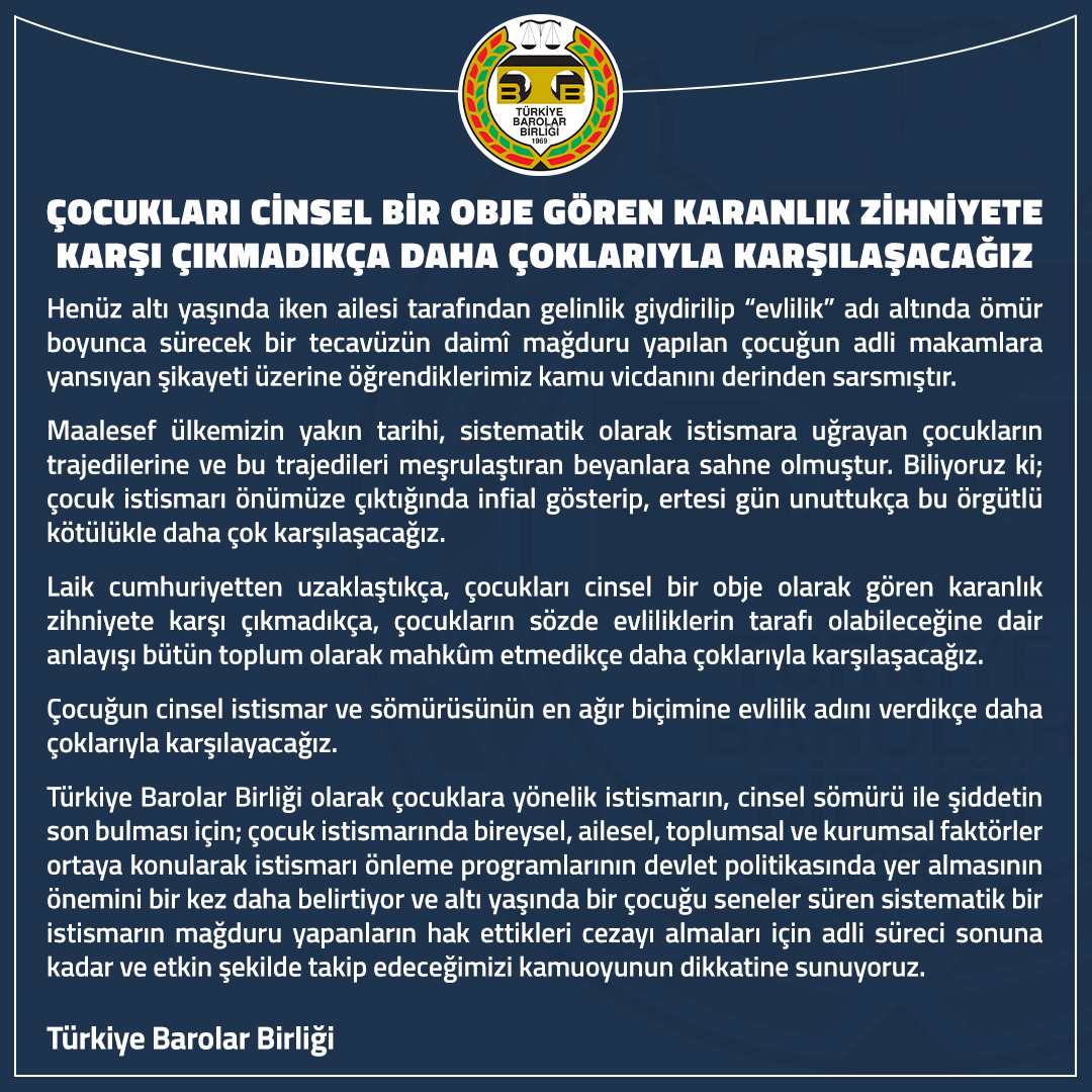 barolar's tweet photo. Çocukları Cinsel Bir Obje Gören Karanlık Zihniyete Karşı Çıkmadıkça Daha Çoklarıyla Karşılaşacağız

👉 https://t.co/dUwTGhNE7C https://t.co/TDsNrizrIx