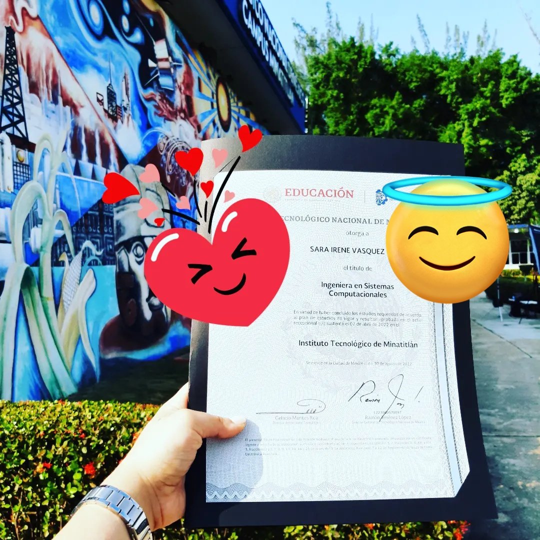 notifrasesmx's tweet photo. Oficialmente Ingeniera en sistemas computacionales. Los sueños si se hacen realidad. #tecmina #itmina #minatitlan https://t.co/iAOIYsZMkL