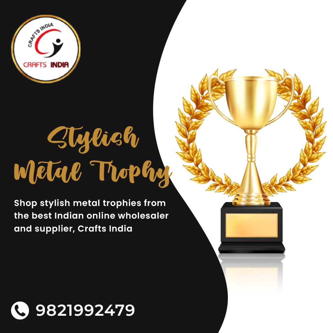 Shop from a broad collection of fashionable #metalTrophies & #Awards at Crafts India, an online merchant. We've been acknowledged as one of India's leading #trophy #producers.
Call us at 9821992479 for #wholesale queries.