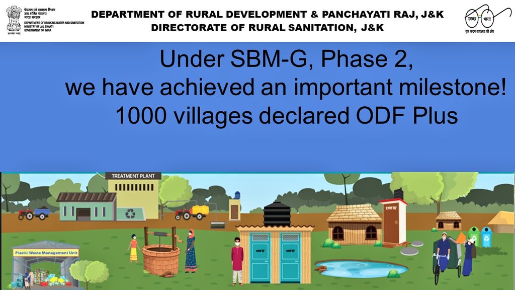 mission_sbm's tweet photo. Congratulations to the entire team for achieving the milestone of 1000 #ODF+ villages. Keep the momentum going.
@CeeDeeSingh @rajeevjauhari1 @swachhbharat @mahajan_vini @kumarvinuvinay @RGSAJK https://t.co/uJNYSV53CN