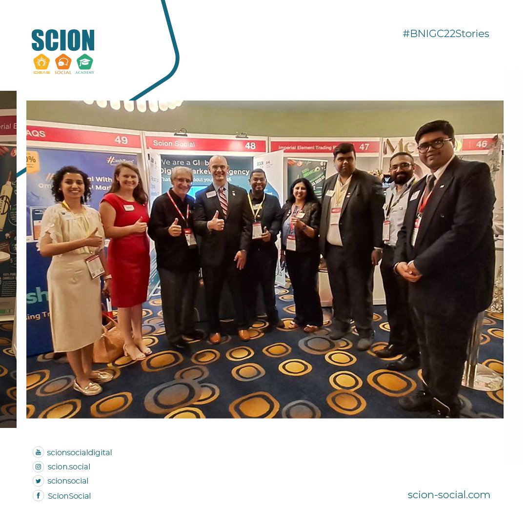 scionsocial's tweet image. A convention to remember! 

Countless networking opportunities, insightful keynotes, tremendous scope for collaboration, etc. #BNIGC22, Singapore was super successful! 
THANK YOU to all who have worked tirelessly behind the scene to make our presence felt!

#BNIGC22 #scionsocial