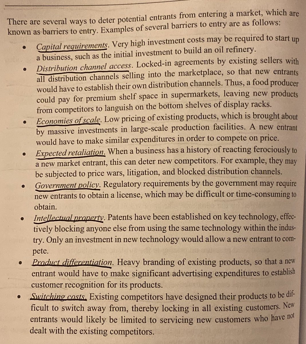 marketplunger1's tweet photo. Eight examples of Barriers To Entry. 

Which company is the poster-child for each example? https://t.co/1XbWP5DG6y