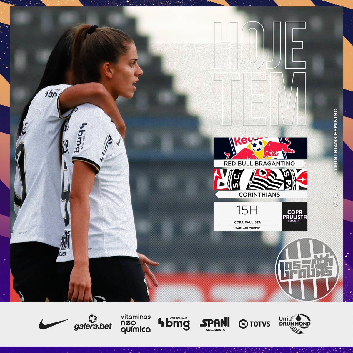 asbrabas's tweet photo. HOJE TEM CORINTHIANS FEMININO! 

⚽️ Red Bull Bragantino x Corinthians
🏆Copa Paulista
🕢15h
🏟 Nabi Abi Chedid
📺 YouTube Paulistão https://t.co/A9JH64NjYY