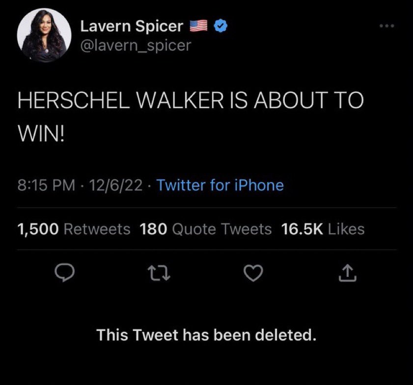 AJFooooo's tweet photo. @StrangeDeth @mamanem6 @eagle4congress @lavern_spicer @HerschelWalker #DeletedButNotForgotten https://t.co/j05hpEKL25