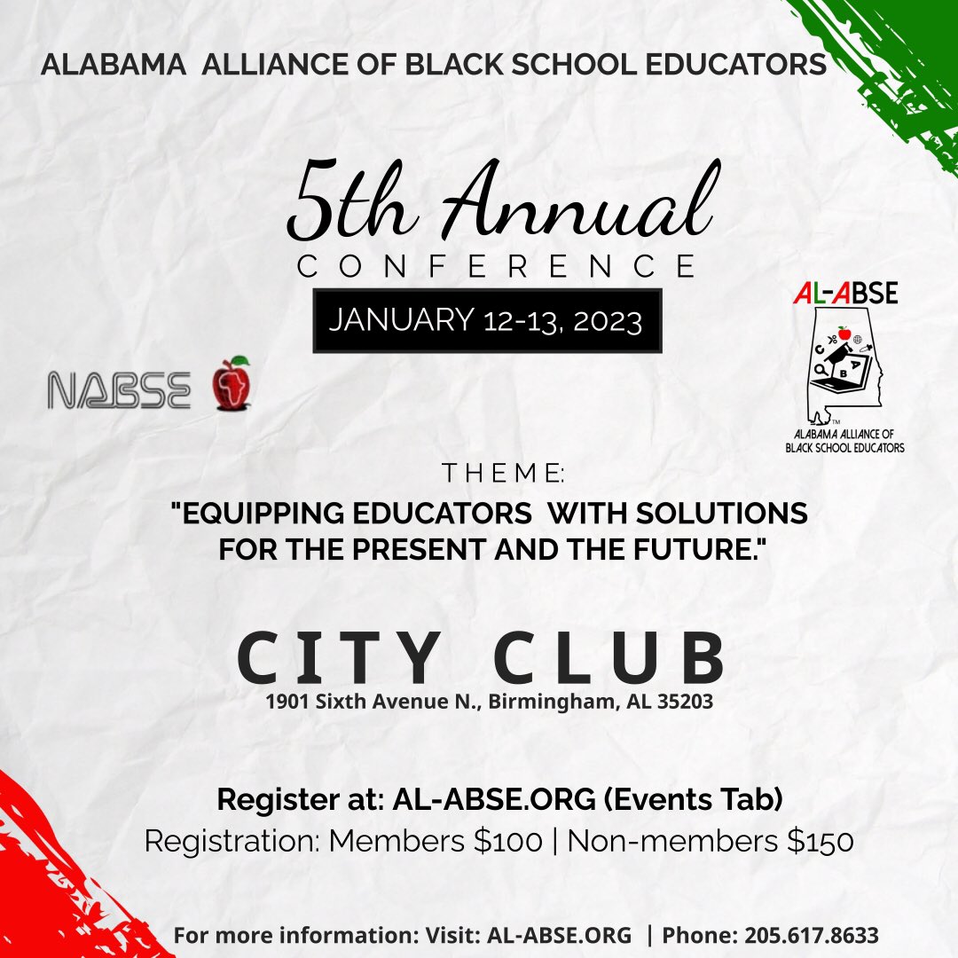 Register today for the 5th Annual AL-ABSE Conference! #alabse #nabse