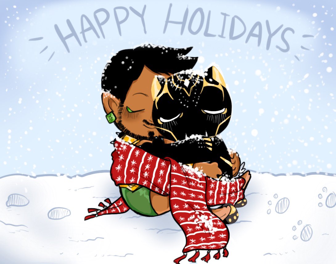 Happy Holidays from Namor and the Black Panther as they share a warm embrace during the cold season ❄️ ☃️ #Nashuri #NamorXShuri #BlackPanther #nashuri #namuri #shurixnamor #Namor #shuri #WakandaForever #wakandaporsiempre #fanart #HappyHolidays #네이머슈리