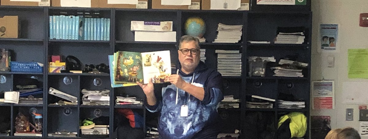 AndrewBuchheit's tweet photo. Enjoyed Reading I am not a chair by @RBurach today! Students really liked it! #TimberwolvesREAD #TimberwolvesROCK https://t.co/ds0P05APFI