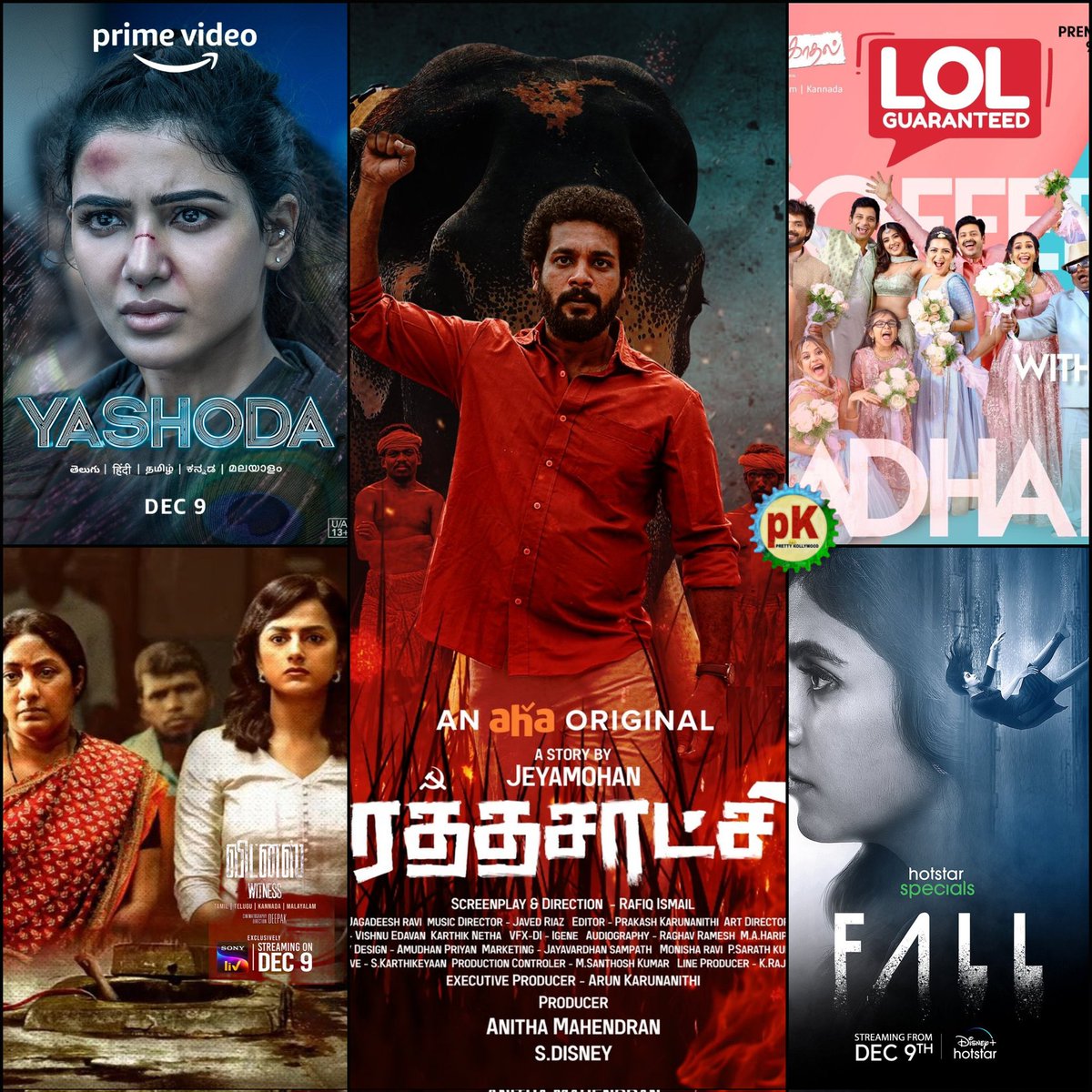 This week OTT Release (Tamil) :

Amazon prime video - #Yashoda 
Aha Tamil - #Rathasaatchi 
Zee 5 - #CoffeeWithKadhal 
Sonyliv - #WITNESS 
Disney + Hotstar - #Fall

#Prettykollywood