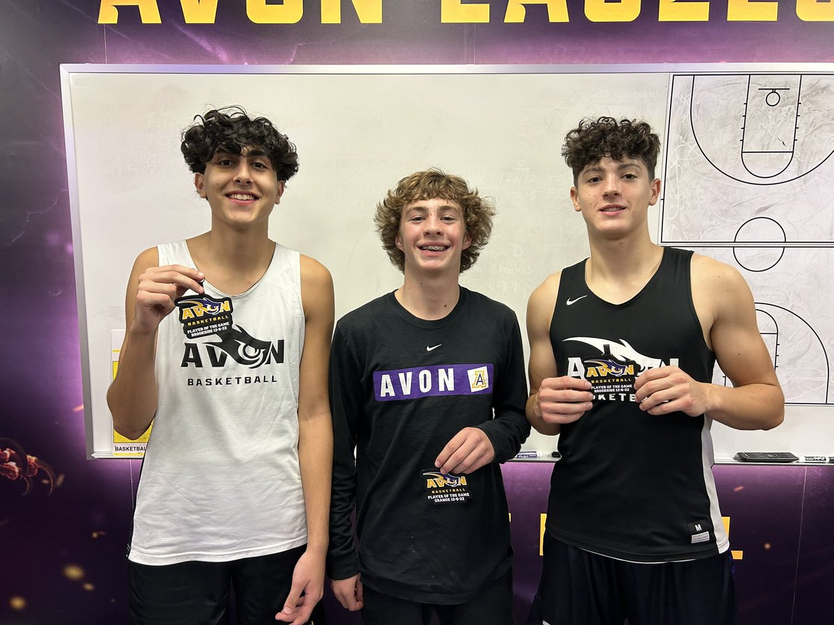 New tradition started today… “Player of the Game”.  Each player receives a bag tag with our logo, opponent , and date. Congrats to <a href="/NateFarles/">Nathan Farley</a> Ali Jaber and Jerry Clements.  These dudes were Relentless last night. <a href="/avoneagles/">avoneagles</a> <a href="/avonbasketball/">Avon Basketball</a>