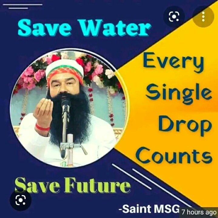 Jaspreet1190's tweet image. #counteverydrop
Water play essential role for living . It is unrewnable resource which can not restore which can not bring back.saint dr gurmeet ram rahim jii teaching millions of people about the importence of water