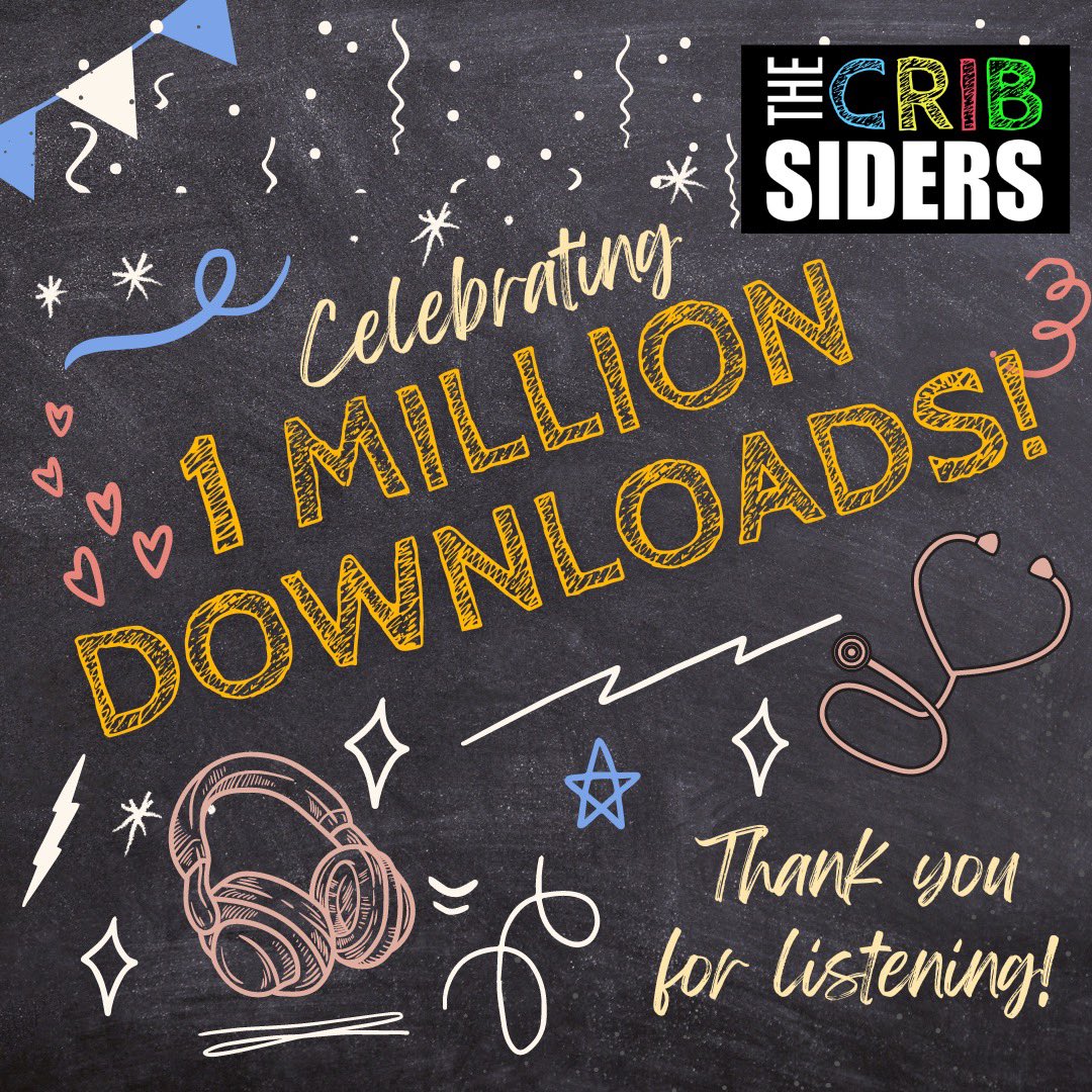 TheCribsiders's tweet photo. Hey hey folks!!!!! Great news!!! The Cribsiders recently reached 1 million downloads. We could not have done this without our AMAZING team of producers, gracious guests and of course our wonderful listeners who have helped us create this amazing community. https://t.co/qWv9RMmjdV
