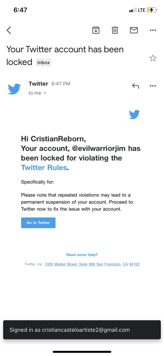 FreakComix's tweet photo. This was my last tweet before I got this email!!! I didn’t do anything!!! https://t.co/t7HYD5E3ZJ