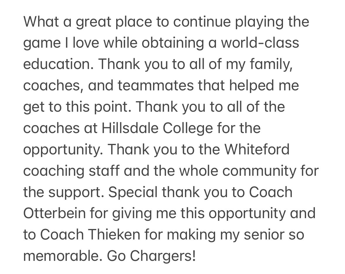 Excited to announce my commitment to play football at Hillsdale College!@toddthieken <a href="/ben_avis/">BenAvis</a> <a href="/mensingjason/">Jason Mensing</a> <a href="/Teek_Dangerous/">TJ Thieken</a> <a href="/Hillsdale_FB/">Hillsdale Football</a>