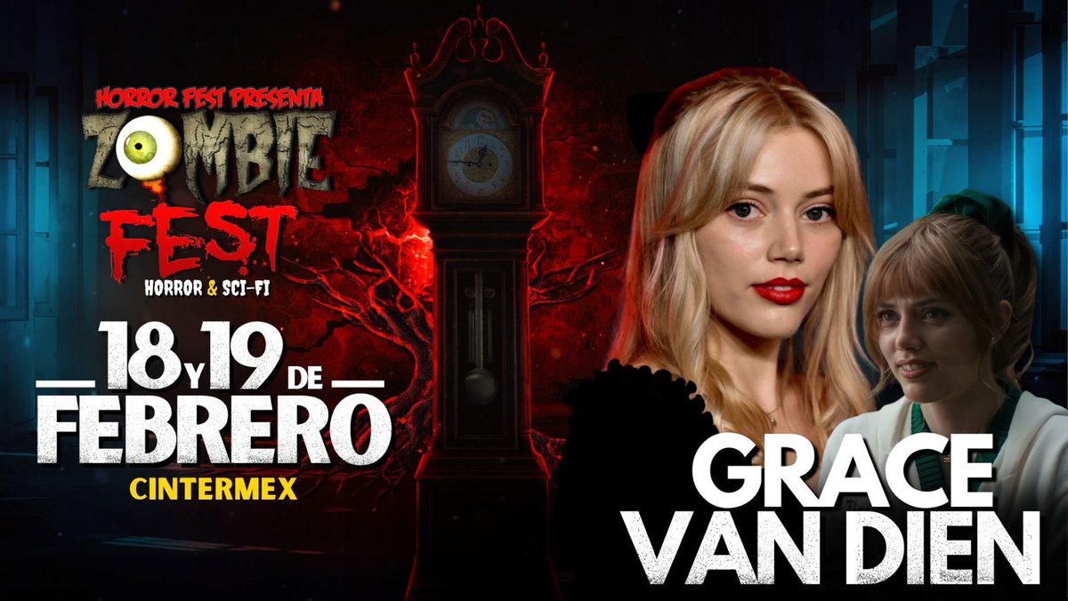 🔥PRIMER INVITADO🔥 CHRISSY DESPIERTA‼️
GRACE VAN DIEN conocida por su participación como CHRISSY en Stranger Things estará este 18 y 19 de Febrero en Zombie Fest 2023 en Cintermex 

Boletos en Globalticket.com.mx/gtpv/Eventos.a…