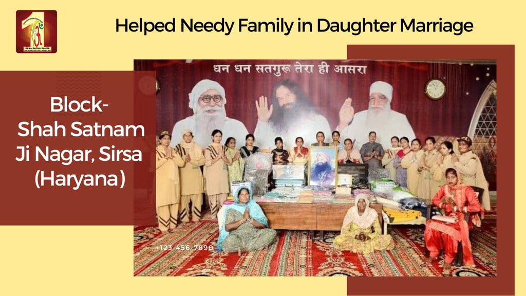 DSSNewsUpdates's tweet photo. Presenting true example of brotherhood, #DeraSachaSauda volunteers help underprivileged families in making arrangements for their daughter's marriage like real kin!
Salute to Saint Dr. @Gurmeetramrahim Singh Ji Insan for starting #Blessings as one of #147WelfareWorks. https://t.co/Bt4MujW3YV