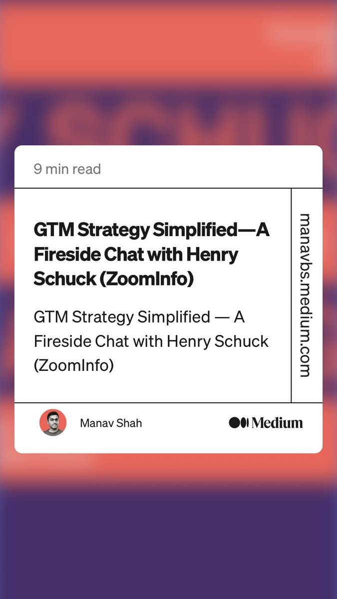 avinashraghava's tweet photo. A brilliant read by my colleague ⁦@manavbs⁩ - GTM Strategy Simplified  for early stage SaaS founder. 

From a Fireside Chat with ⁦@manav_garg⁩ and ⁦@HenryLSchuck⁩ ⁦@ZoomInfo⁩ ⁦

cc: ⁦@scaletogether⁩

https://t.co/P2NgNbcn1r https://t.co/sH1ANftIWp