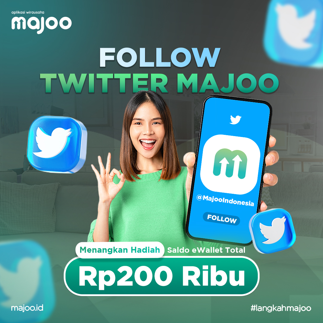 MajooIndonesia's tweet image. SIAPA YANG BELUM FOLLOW TWITTER MAJOO?? 😝

Yuk, boleh difollow dulu ya, karena kamu bisa dapetin hadiah saldo eWallet senilai Rp200 ribu! 🤩

Jangan lupa juga cek syarat dan ketentuannya di sini 😉👇🏻
instagram.com/majoo.indonesi…