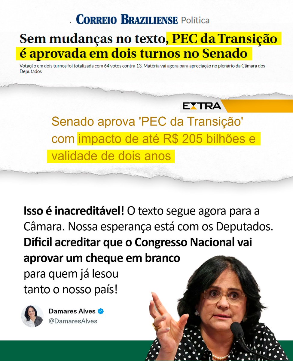 DamaresAlves's tweet photo. Nossa esperança está com os Deputados! https://t.co/Zh5NCpOTcf