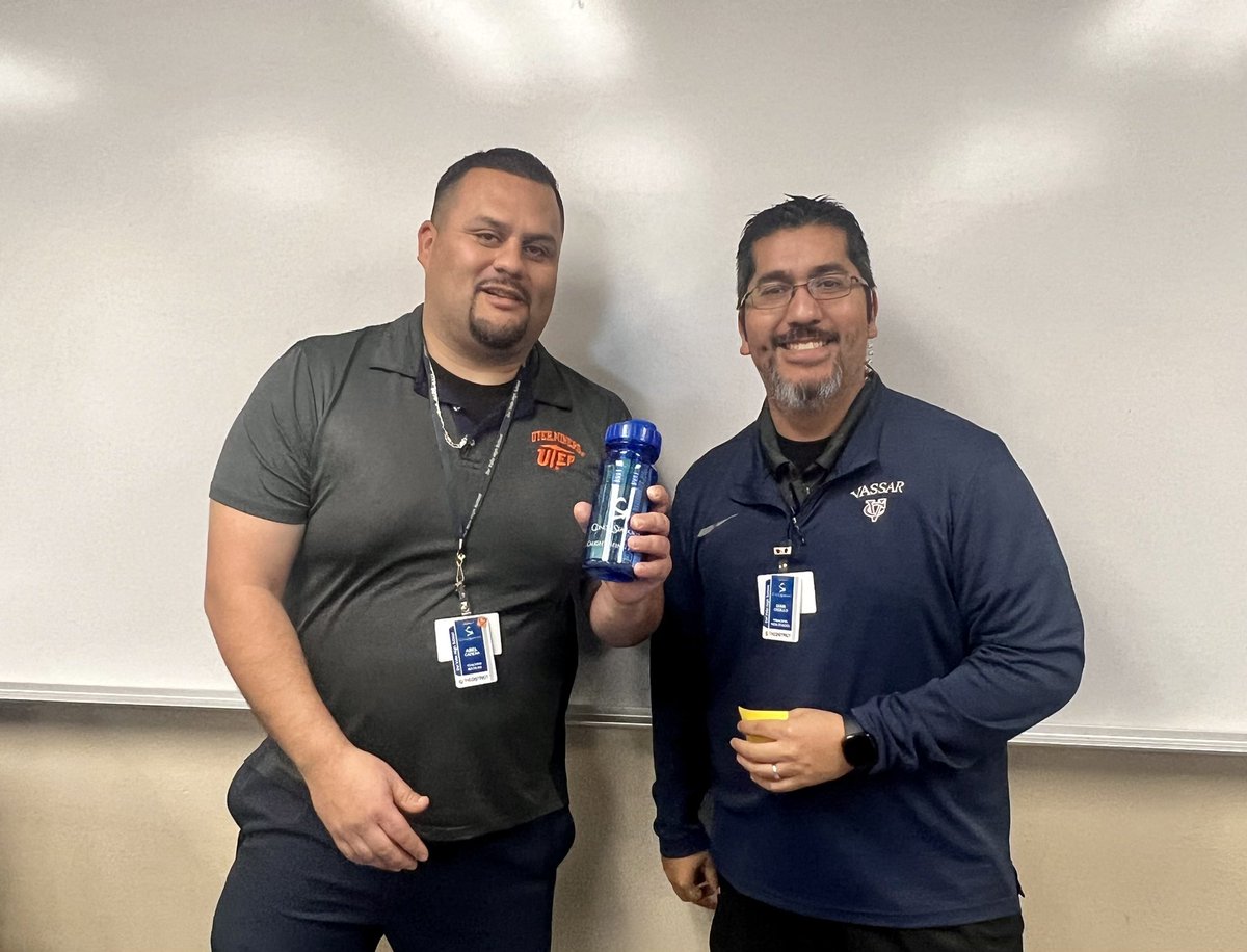 Congratulations to our Math teacher, Mr. Cadena, for being our first faculty member to receive our Caught Being Kind water bottle! Keep being an amazing example of kindness for our DVHS community! @IvanCedilloYISD @DVHSYISD #OFOD