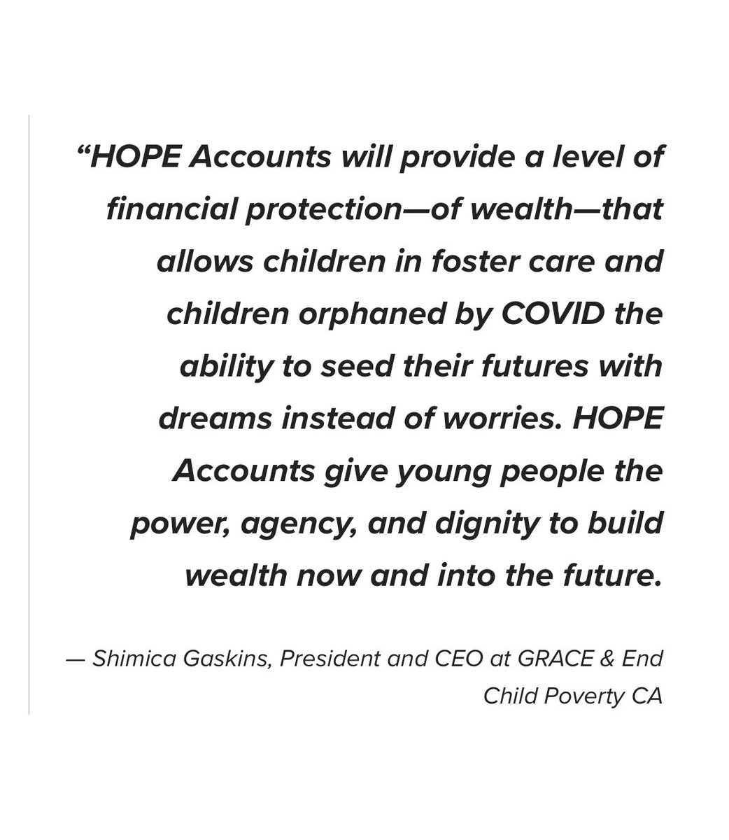 Thank you @NancySkinnerCA for leading this incredible, path-breaking #BabyBonds policy victory! 

We could not be prouder to help implement #HopeAccounts and bring this vision to close the racial wealth gap to life!