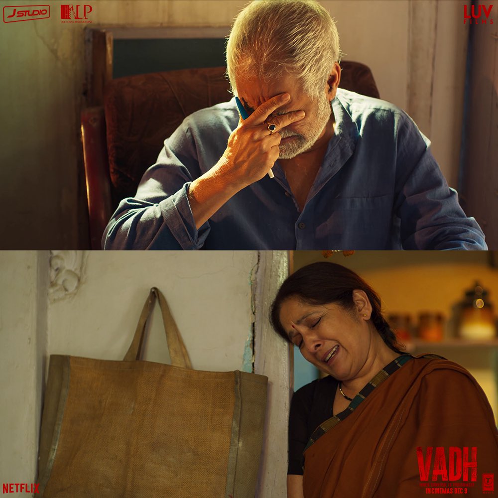 #VadhReview #Vadh is powerful story of Vice and Virtue. I'm still shaken, that how circumstance turns a underdog Master ji into a Murderer! 💔 With fine story, good screenplay & Brilliant performances, A film, you can't miss. ⭐⭐⭐💫 @imsanjaimishra @Neenagupta001 @LuvFilms