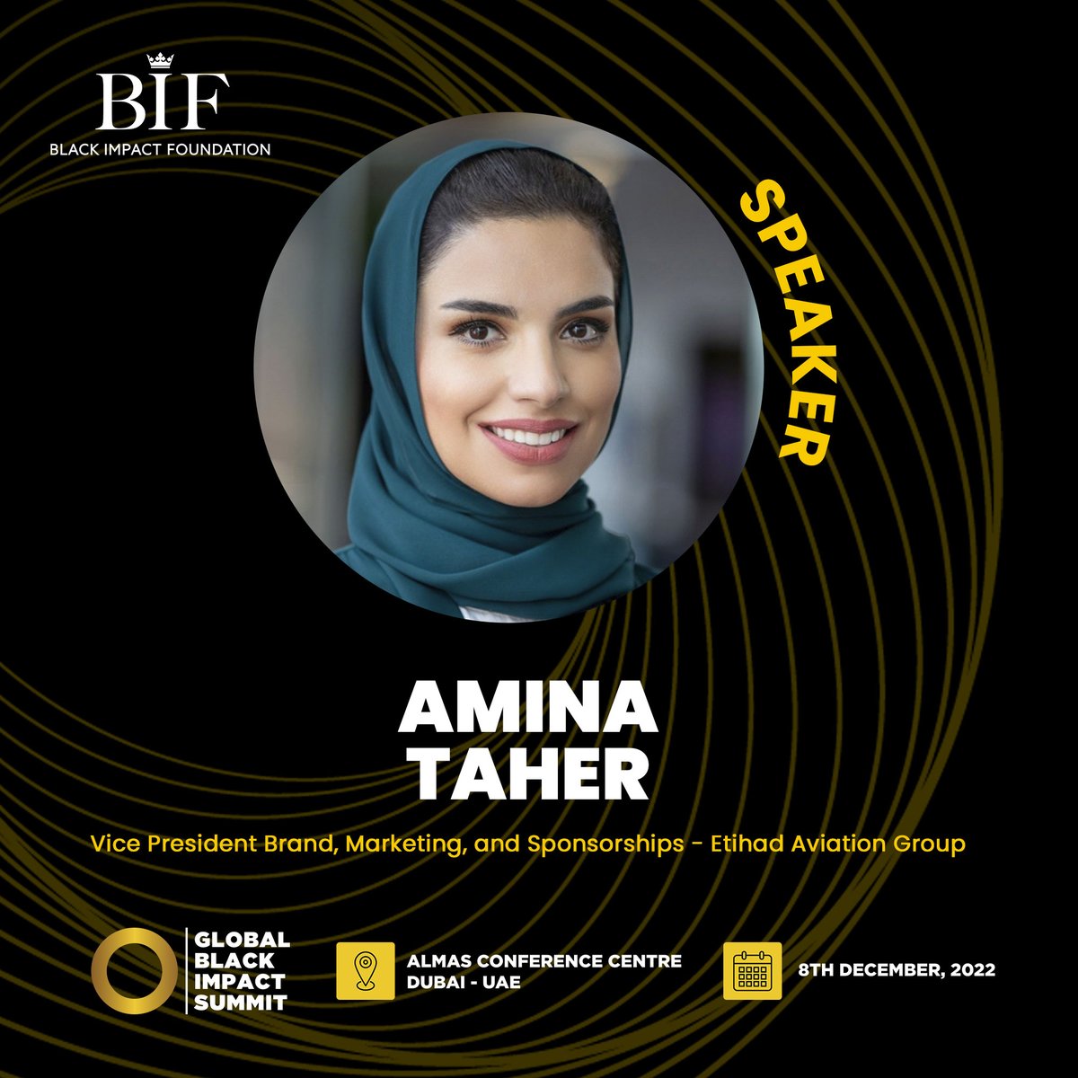 We are proud to announce that <a href="/AminaTaher/">أمينة طاهر</a>  is speaking today. Register now via: globalblackimpact.com