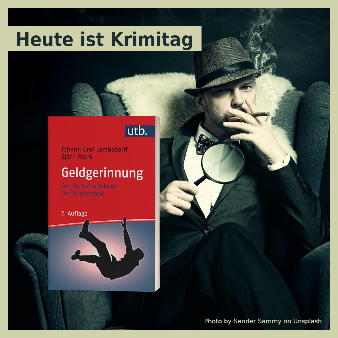 Unsere Empfehlung zum heutigen #Krimitag 🔎📕 Von Keynes zu Hayek – dieser #Wirtschaftskrimi spannt einen großen Bogen durch die Dogmengeschichte und zeigt, wie mörderisch unterhaltsam #Volkswirtschaftslehre sein kann:
narr.de/geldgerinnung-…

@utb_verlag_studium #uvkverlag