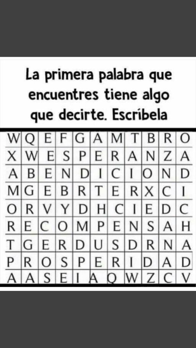 Escribe la primera palabra que veas