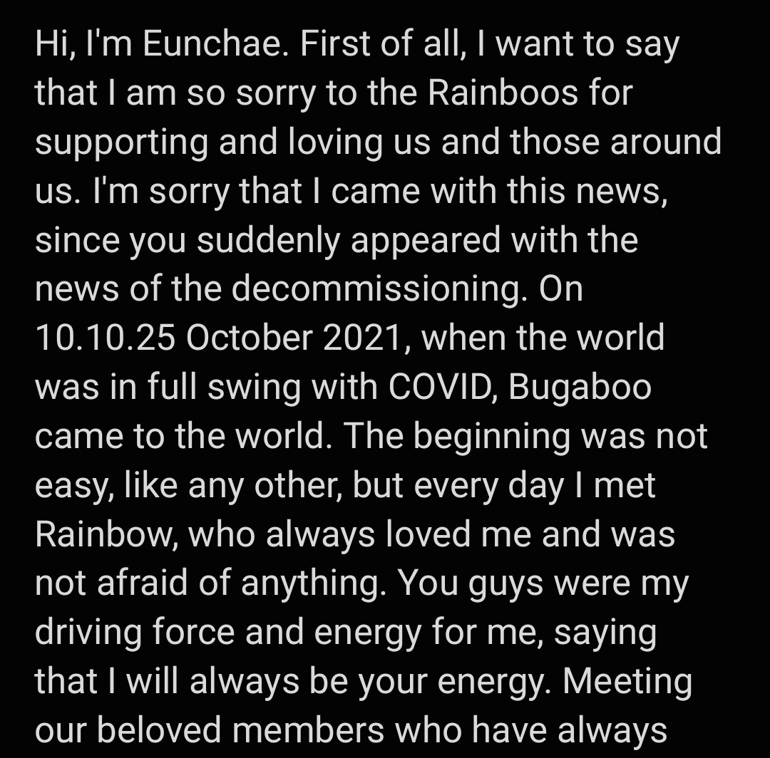 bugaboo_thinker's tweet photo. eunchae's message #ThankYouBugAboo 💔🌈 https://t.co/f3XQdwXD2h