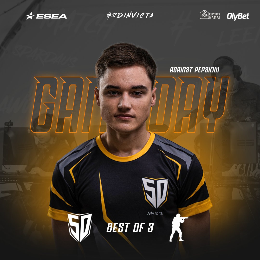 sdinvicta's tweet photo. ESEA MAIN PLAYOFFS START!🔥🔥🔥
After an 11-0 comeback in the @ESEA MAIN league, we begin our battle in the PLAYOFFS. We will be waiting for our team's winning game tonight. BEST OF 3 BEGINS TONIGHT💛
🏆ESEA MAIN Season 43
⏰21:30 CET
🆚#pepsimix

#sdinvicta #csgo #match #esea https://t.co/aQYGTacEge