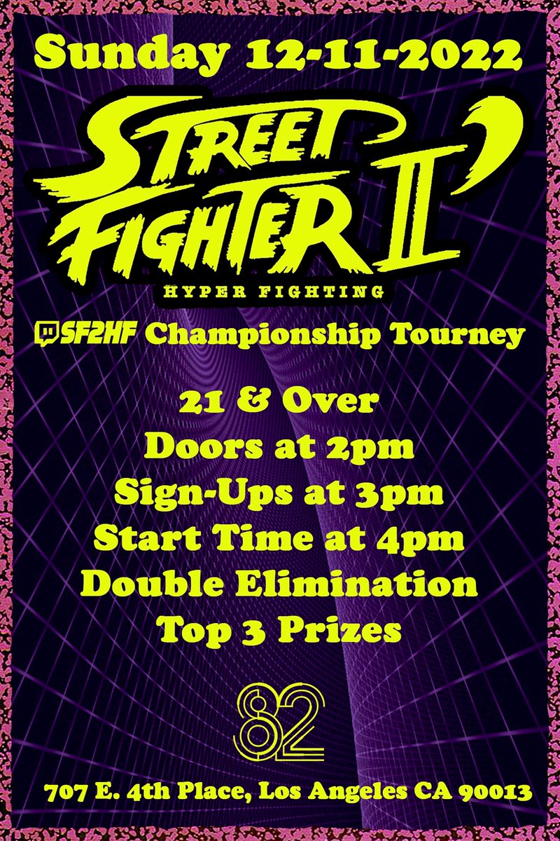 SuperDojo's tweet image. SUNDAY DECEMBER 11TH, 2022
Street Fighter HF Tourney in LA!

Tons of good competition and I'll be there if anyone wants to come say hi! Read attached flyer for more info
