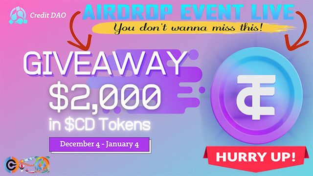 CryptoExngIndia's tweet photo. Join #CreditDAO #Airdrop to Get $4 #USDT in #CD Free!

👨‍💼 Reward: Get $4 USDT in $CD
👨‍👩‍👦 Referral: Get $1 USDT in $CD
❇️ JOIN NOW: https://t.co/OcXQ8ilda7

#FreeAirdropCrypto #CdToken #WEB3 #DeFi #SocialFi #CreditDaoAirdrop #CdAirdrop #CdTokenAirdrop #CryptoAirdrop #Cryptocurrency https://t.co/bnYScNVKlu