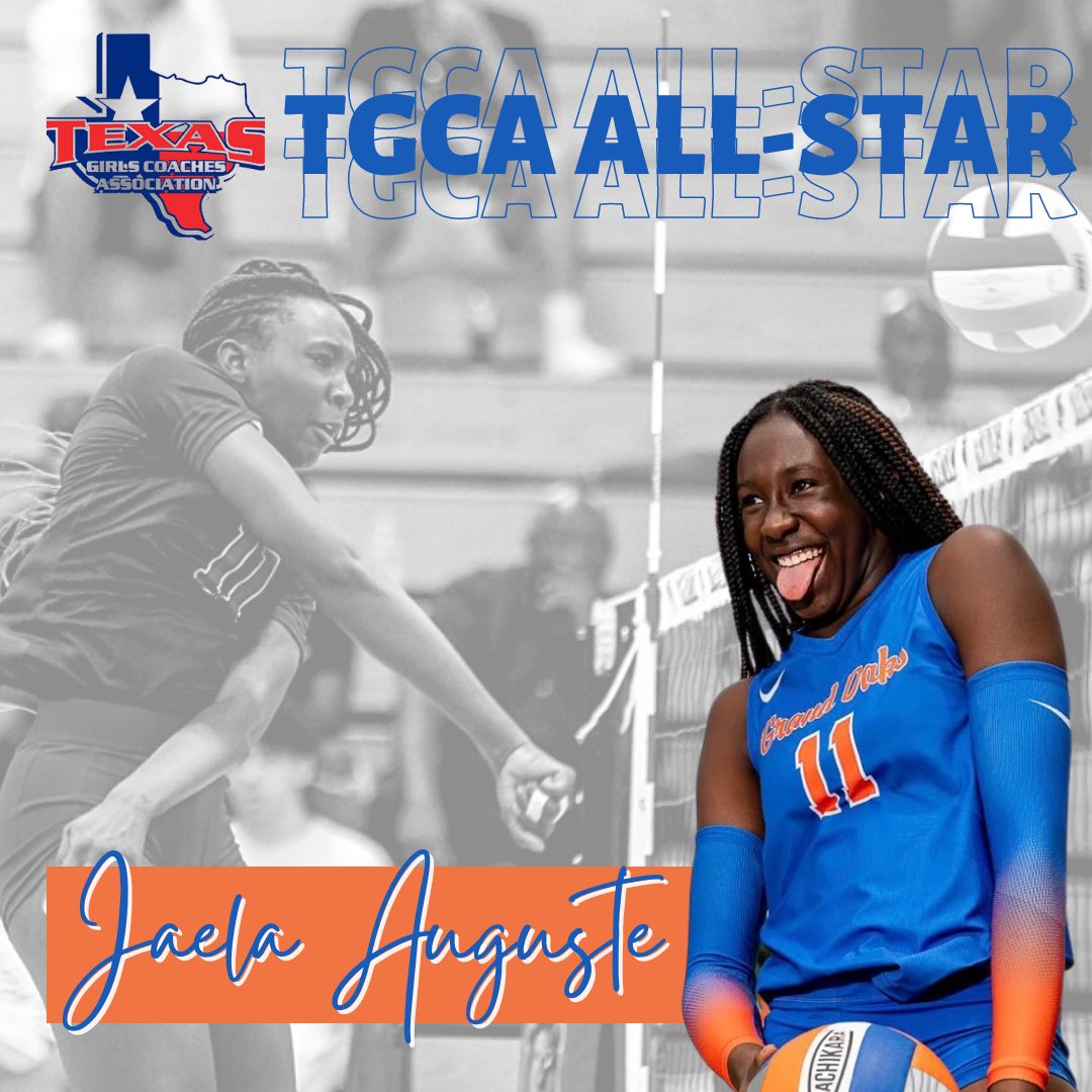 grandoaksvb's tweet image. Congratulations to Junior Middle Blocker @JaelaAuguste on being named to the TGCA 5A/6A Blue All-Star team! Jaela is one of 24 junior athletes in 5A/6A to be chosen, and the 1st GOVB player to earn this honor! Game will be played this summer in Arlington. We are so proud of you!!