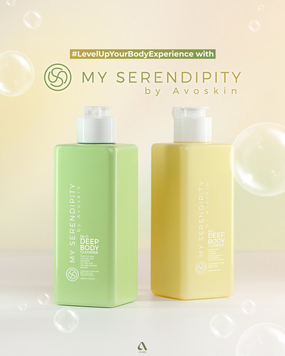 avoskinbeauty's tweet photo. Proudly present:
✨MY SERENDIPITY DEEP BODY CLEANSER✨

Kalau sebelumnya kita menghadirkan skincare dengan berbagai Series, kali ini kita buat rangkaian Body Care yang bisa melengkapi skincare kulit tubuhmu💖
#LevelUpYourBodyExperience

[A thread] https://t.co/ML43Jg5fj9