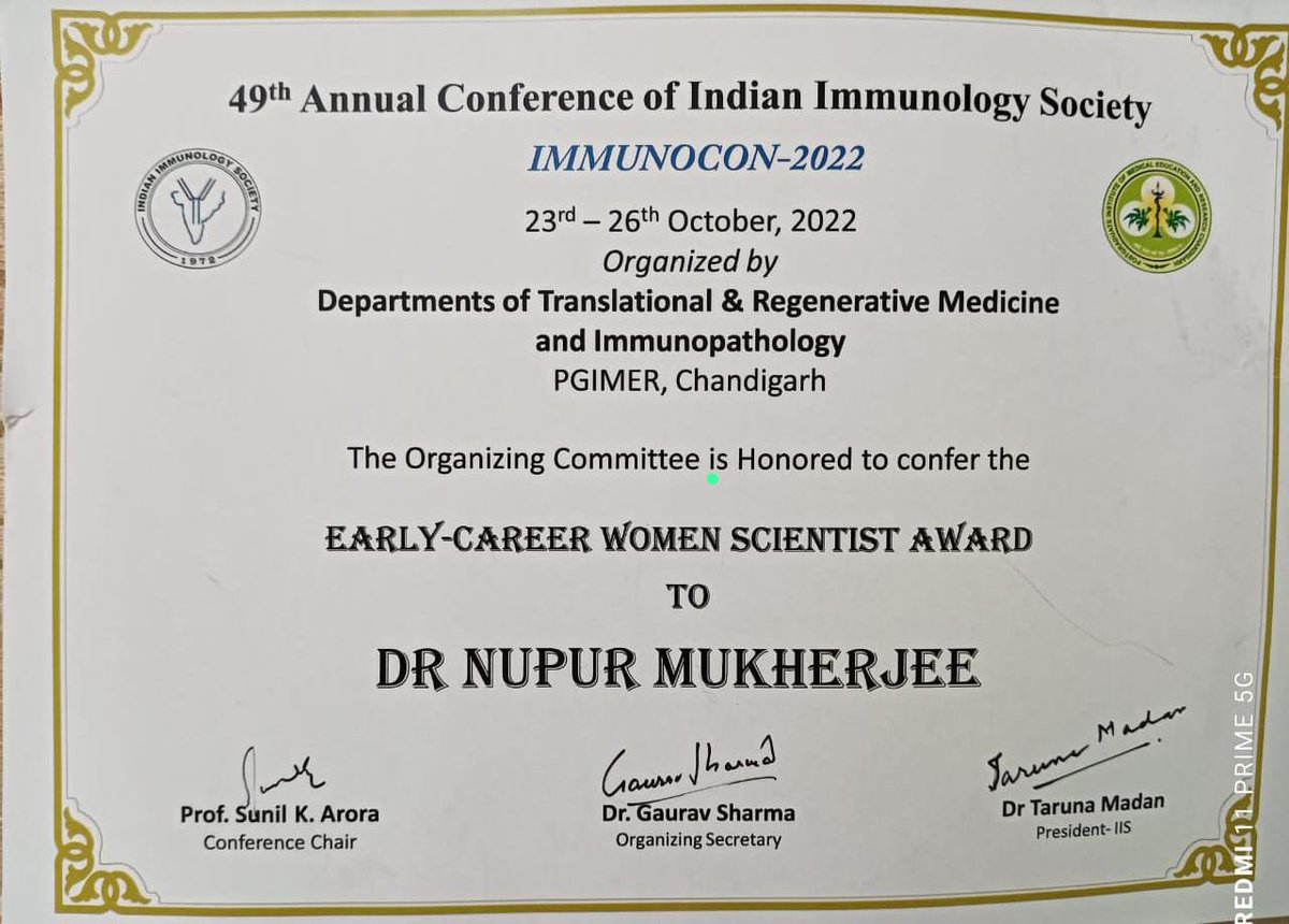 DeepakNModi's tweet photo. Congratulations @DrNupurMukherj1 for bagging the Earky career women scientists award of Immunology Society of India #immunocon 2022.
She was awarded for her work on Immunology of #breastcancer
You make us proud @icmrnirrh
@ICMRDELHI https://t.co/HXav5RPLLb