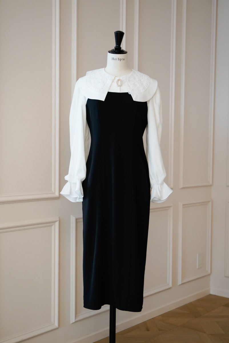 herlipto Galerie Pearl Collar Dress