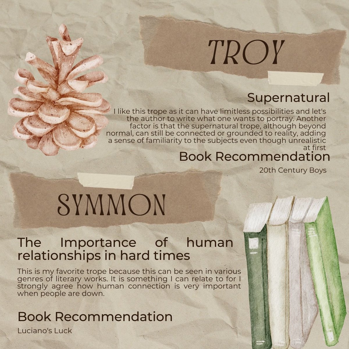 MAKSCIBLC's tweet photo. WE’RE NOW IN THE GETTING TO KNOW STAGE!!🫵

Do you have a specific book trope that you always want to read? BLC Officers also have their own favorites!!🫶 Get to know them more and check out their favorite tropes along with their book recommendations. 🏷 https://t.co/QPdkH9hjbG
