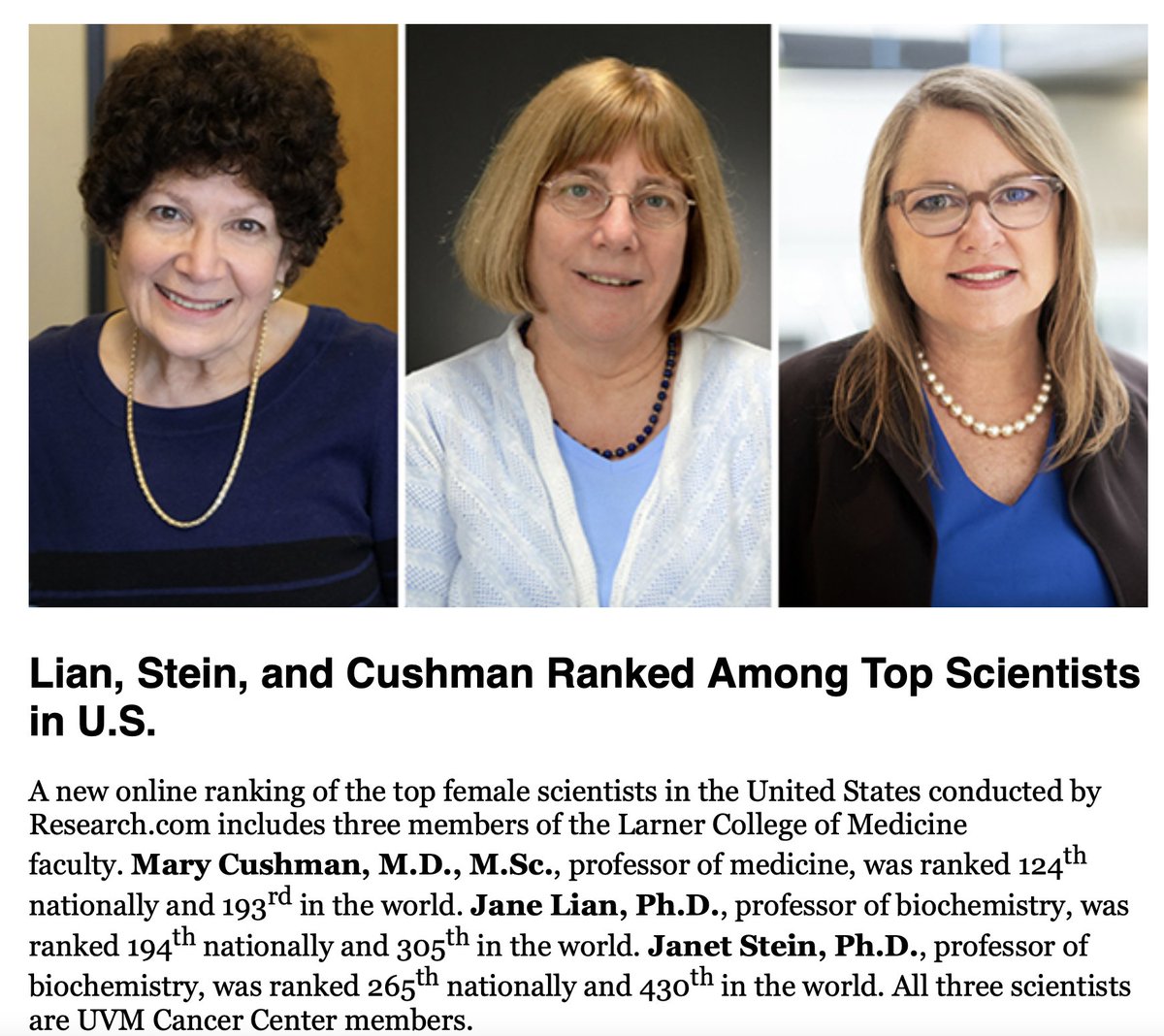 Karen C. Glass, PhD (@karenglasslab) on Twitter photo It is so amazing to have the opportunity to work with these fabulous female scientists! Congratulations on this well-deserved recognition for all of your achievements. <a href="/UVMLarnerMed/">UVM Larner Med</a> It is so amazing to have the opportunity to work with these fabulous female scientists! Congratulations on this well-deserved recognition for all of your achievements. <a href="/UVMLarnerMed/">UVM Larner Med</a>