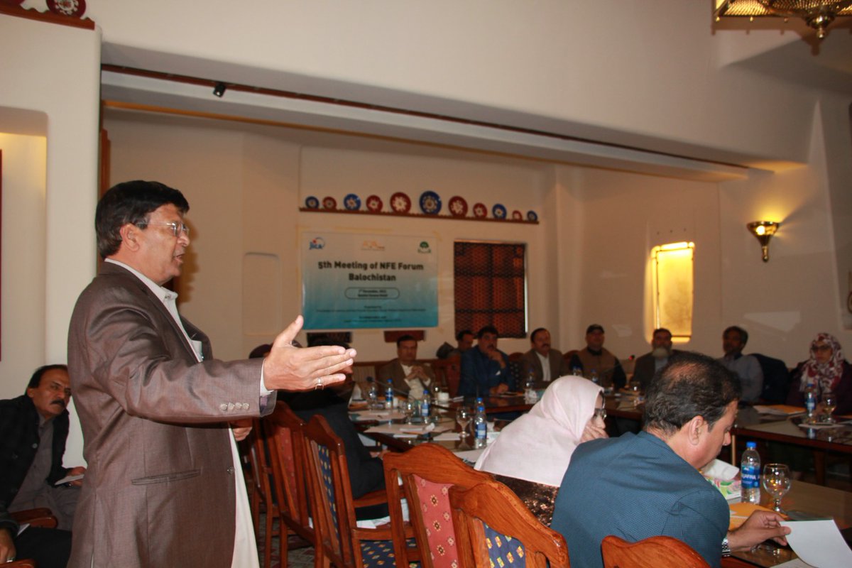 AqalJica's tweet photo. Mr Imran Khan, Secy SWD addressing the Closing Plenary of appreciating the Forum as a platform bringing together Province-wide NFE stakeholders. Mr Ashraf Gichki, Dr Lit&NFE & Mr Sharif Haider, Lit&NFE concluded the5Th Meeting of #NFEForum Balochistan with Note of Thanks. https://t.co/56NWr0HpCo