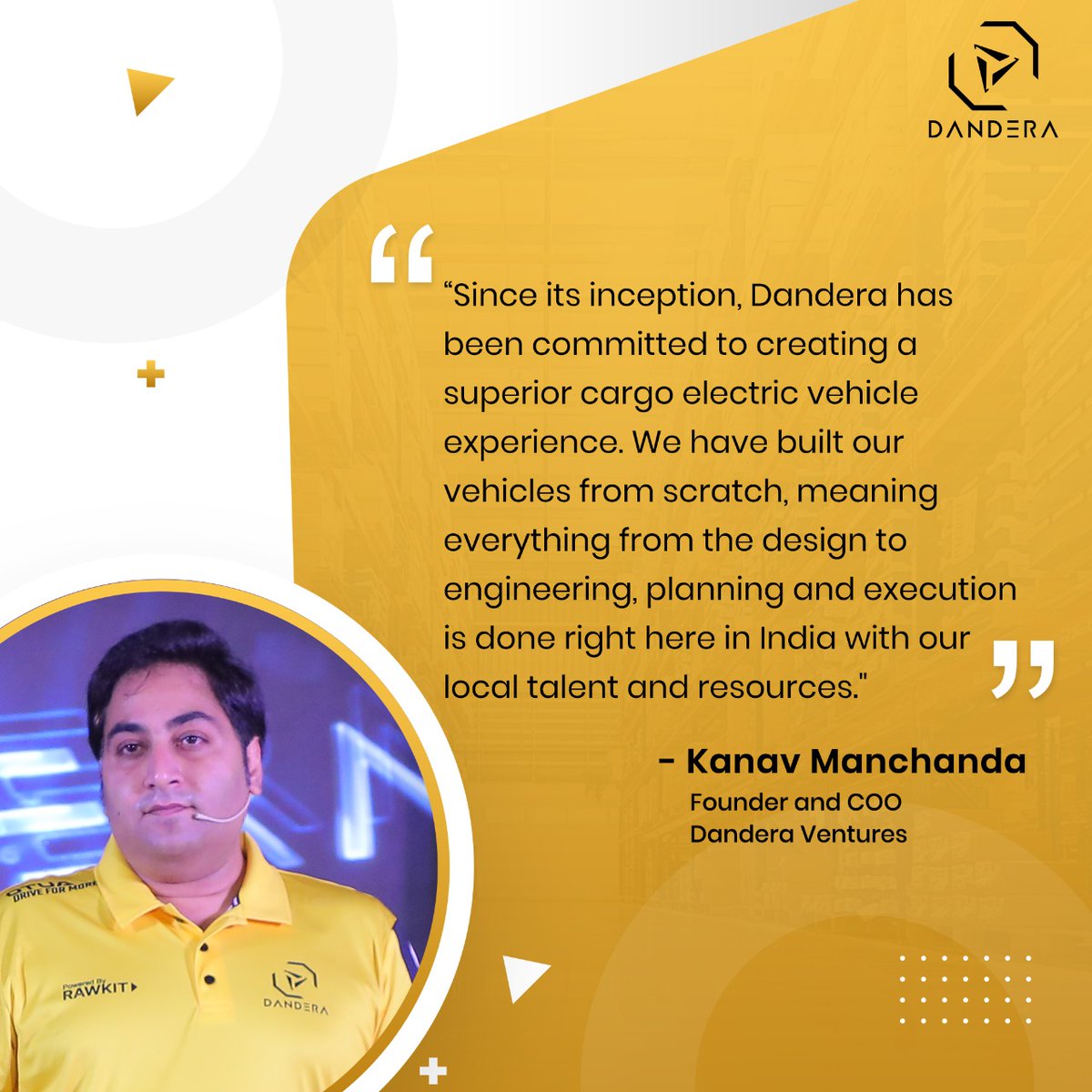 ElectricDandera's tweet photo. How Will Dandera OTUA Electric 3-Wheeler Aid Last Mile Delivery?
Founder Kanav Manchanda Answers! Watch to know more - https://t.co/WTk24a4RCy
#DriveForMore #DanderaVentures #startup #EVstartup #EV https://t.co/B9deB2fsV0