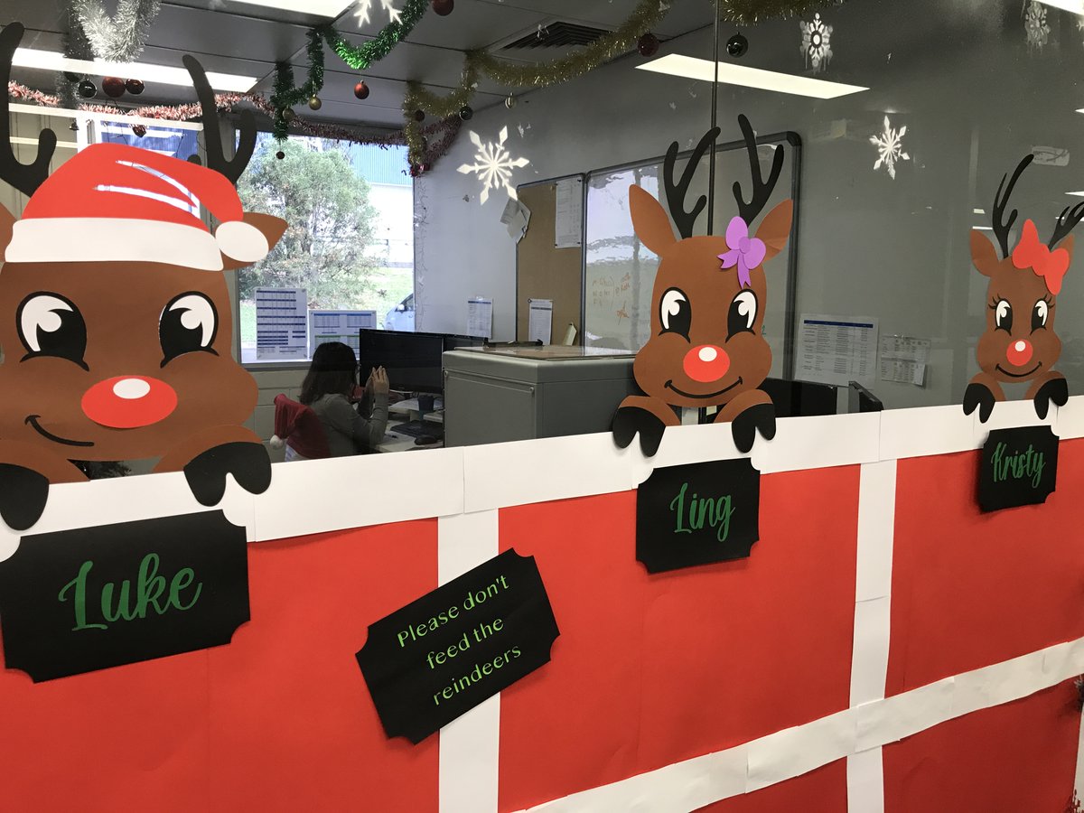 ACCbeef's tweet photo. Competition is hotting up in our Christmas decoration charity competition. Staff (and the odd director) are puttin' on the pixie for the festive season to raise money for the @RFDSQld and @LifeFlight_Aus You can pay to vote for your fave here https://t.co/w5yA0C6wyU https://t.co/gfP7NWbpwE