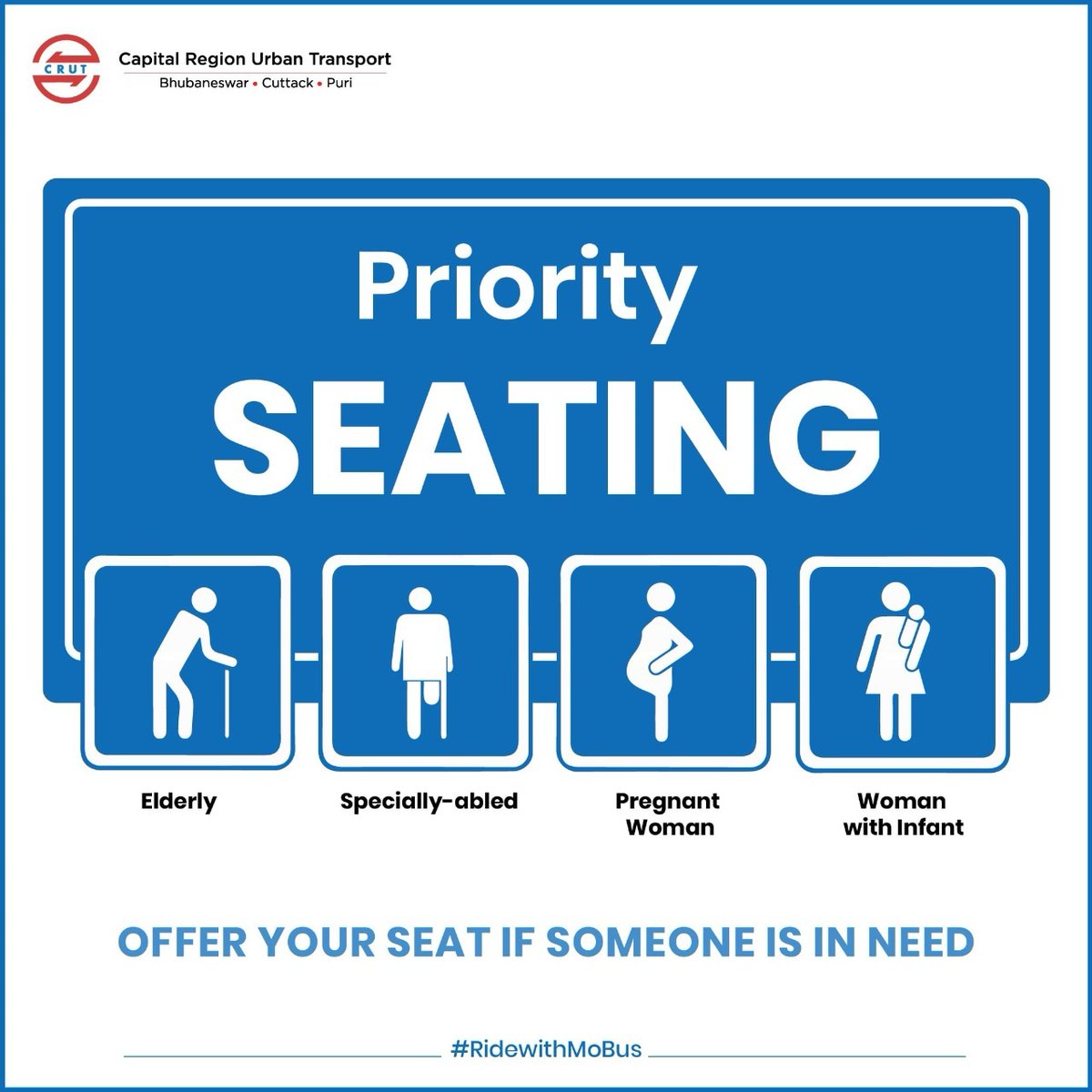 CRUT_BBSR's tweet photo. Your #MoBus has several features designed to make it easier to travel including priority seating. If you are using a priority seat and you don't need it, please be gracious to offer it to someone who does.

#MoBusForBetterYou
#PrioritySeating https://t.co/Olpqz1zlGw