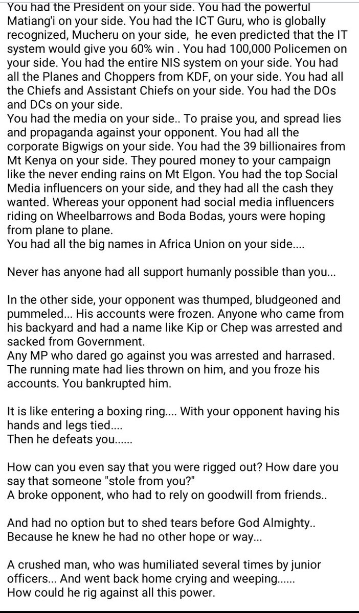 Joe_munene1's tweet photo. Well analyzed 
An articulate writing. 

Where is the lie?
This piece is worth your time,you Azimio sympathisers. https://t.co/6Na8XYFGW5