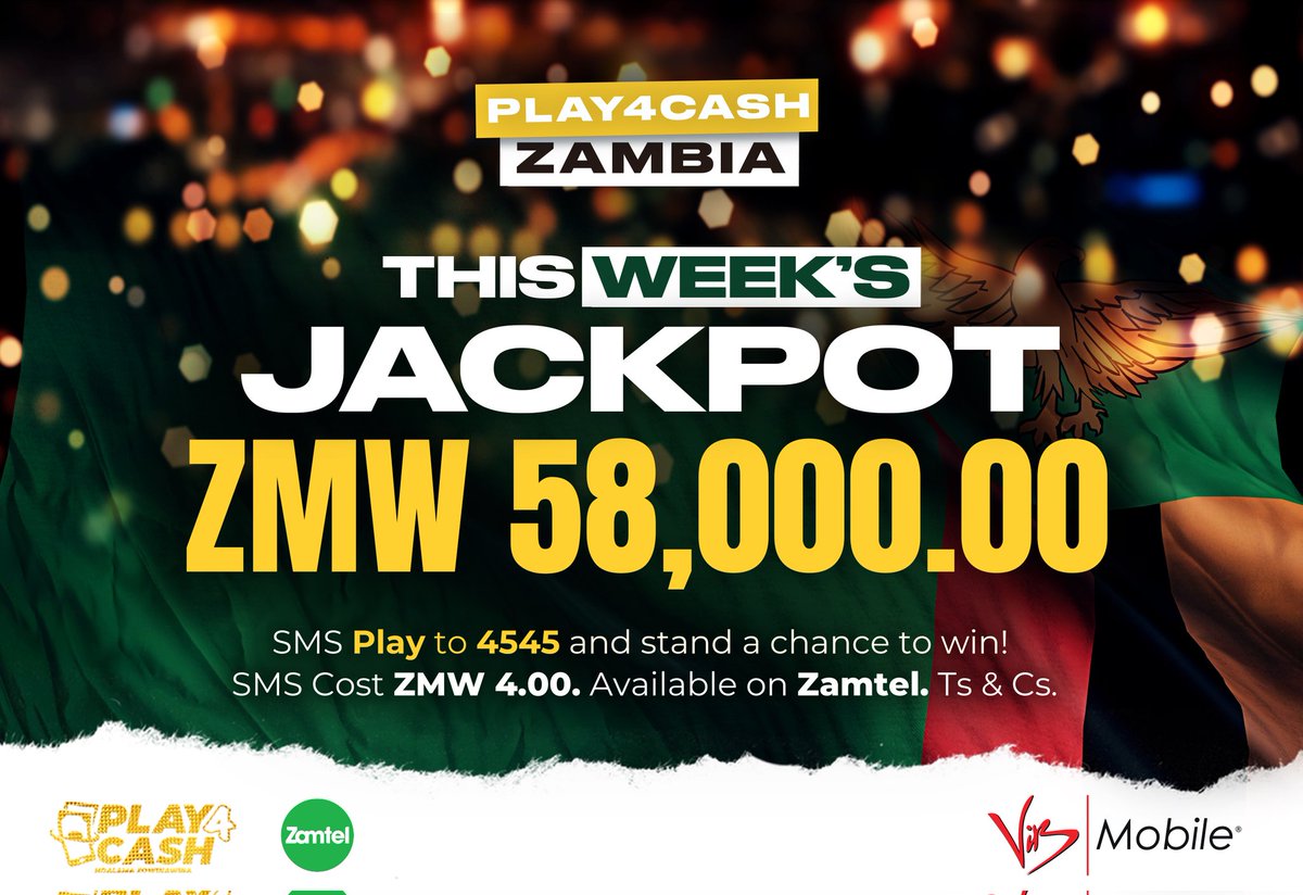 Ba #zedtwitter The PLAY4CASH #JACKPOT is now at ZMW58,000.00🤑🤑 Tell a friend to tell a friend. Tag someone who would love to hold this cash. 😃