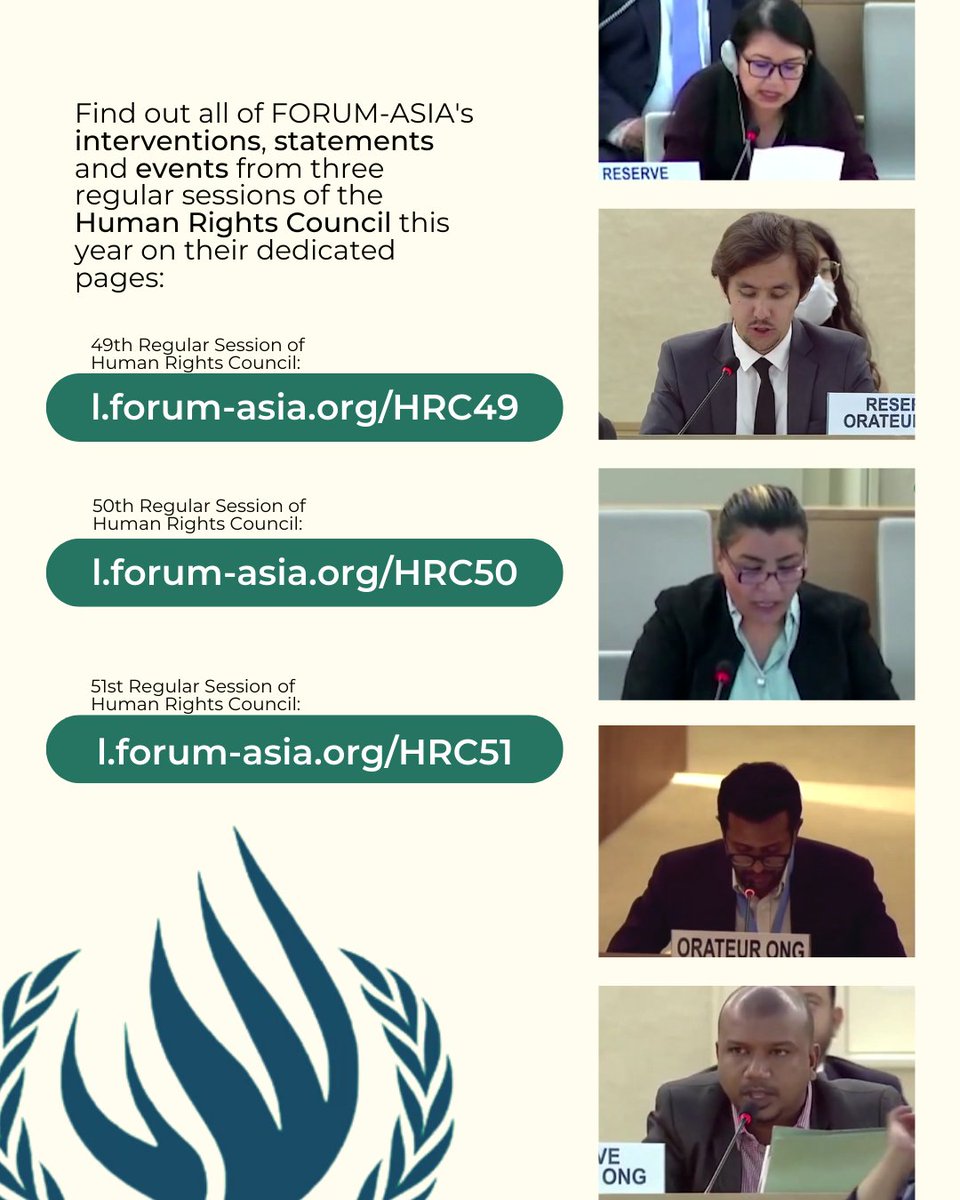 This year, we have accommodated and amplified Asian voices in #humanrights issues through our Geneva Office presence. Find out all of our statements, interventions and events of #HRC49, #HRC50 and #HRC51 through these links in the picture below.
#HumanRightsMonth #HumanRights4All