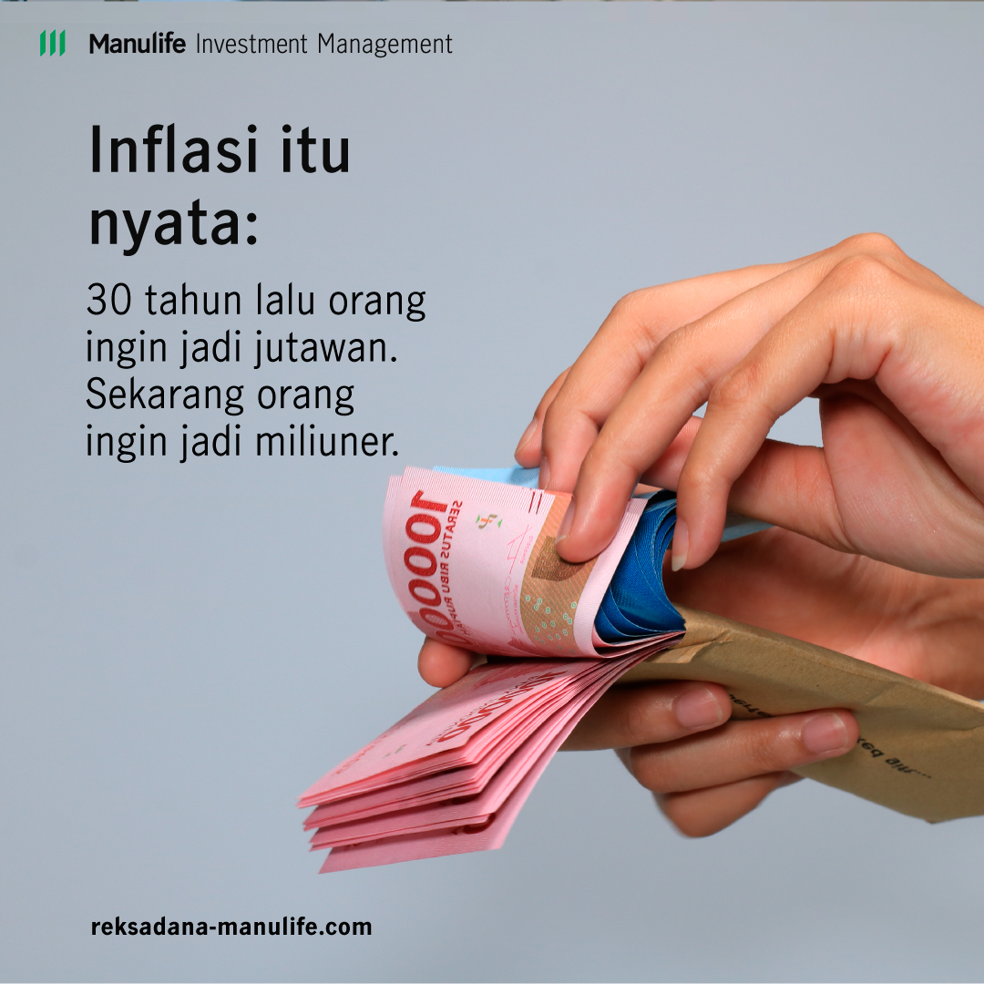 Satu juta rupiah yang dulu nampak besar sekali, hari ini mungkin hanya uang makan 2-3 hari bagi kebanyakan rumah tangga. Kebayang nggak ongkos hidup saat kamu tua nanti?

#ReksaDana
#ReksaDanaManulife
#LivesMadeBetter