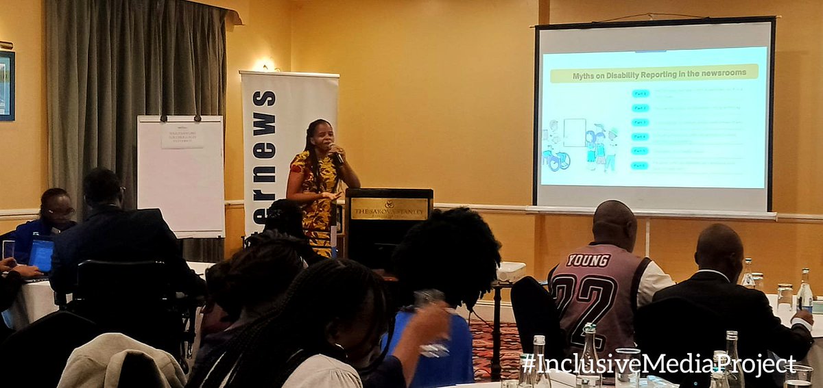 InternewsKE's tweet photo. .@jackielidubwi presenting on inclusion of disability issues in the newsrooms.
#InclusiveMediaProject https://t.co/CRwK6V9sRU