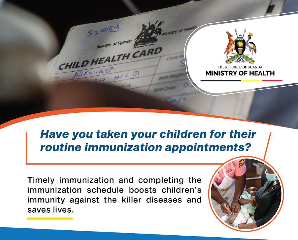 ugsupport256's tweet photo. Have you taken your children for their routine immunization appointments? @MinofHealthUG
#NVIntroductionUG
#VaccinesWork https://t.co/2lc6Lk1gax